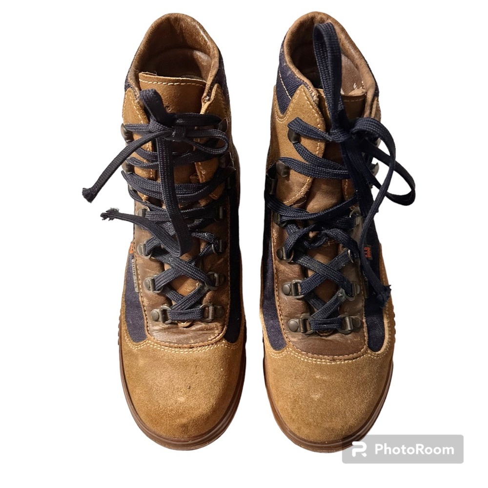 LL Bean Women's Tan & Black Cowhide Mountain Hiking Boots InsulatedSize 9 Wide